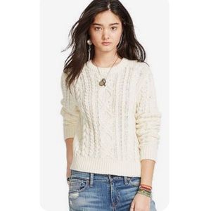 Ralph Lauren Denim and Supply cropped cotton fisherman sweater